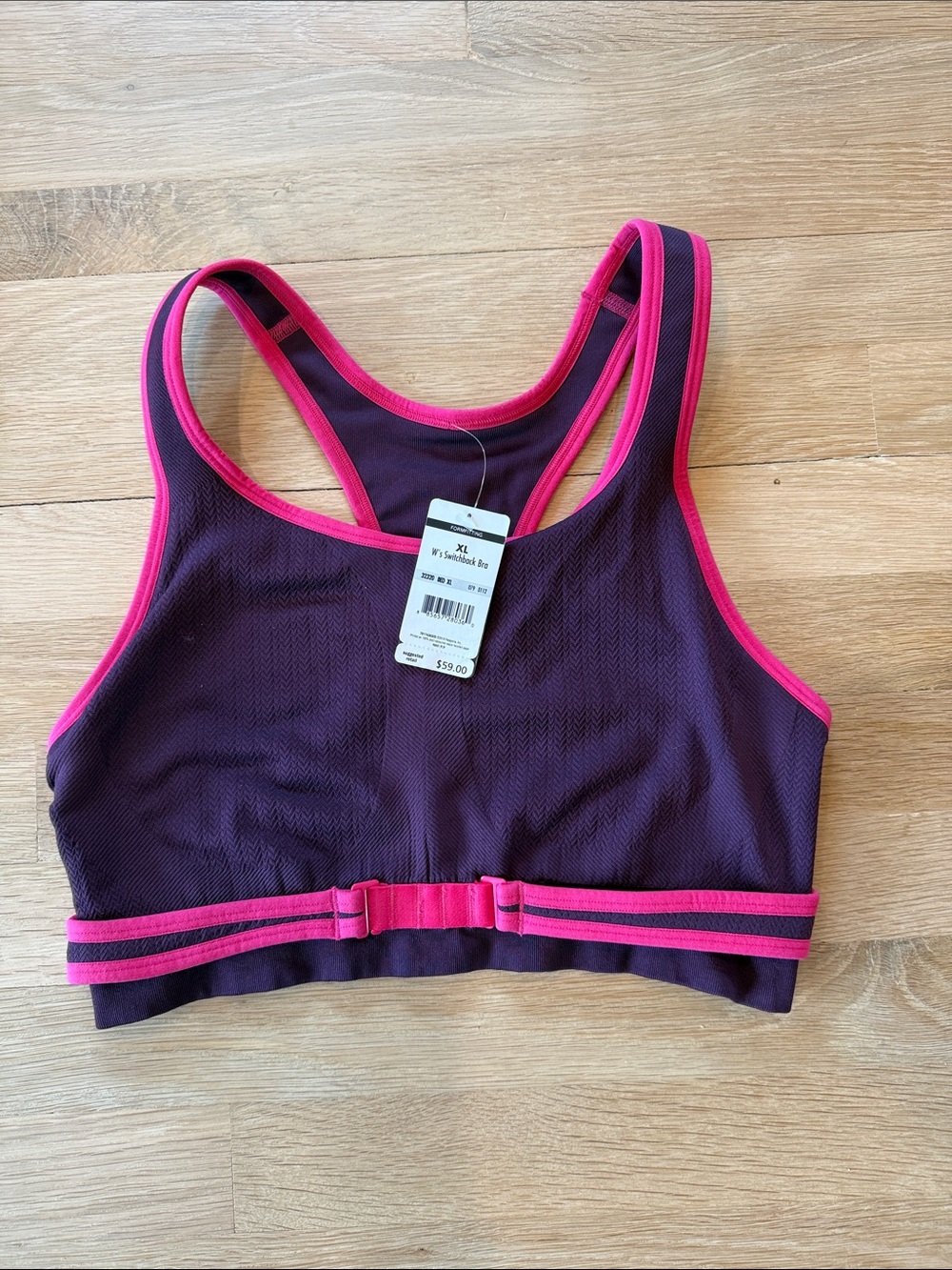 Patagonia Purple Sports Bra with Hot Pink Trim